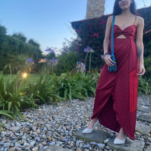 AZULU dress red wine in size XS-S. Perfect for a celebration! - Picture 2 of 4